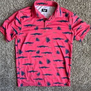 Vinyard Vines Pink Polo Shirt with Alligator Print